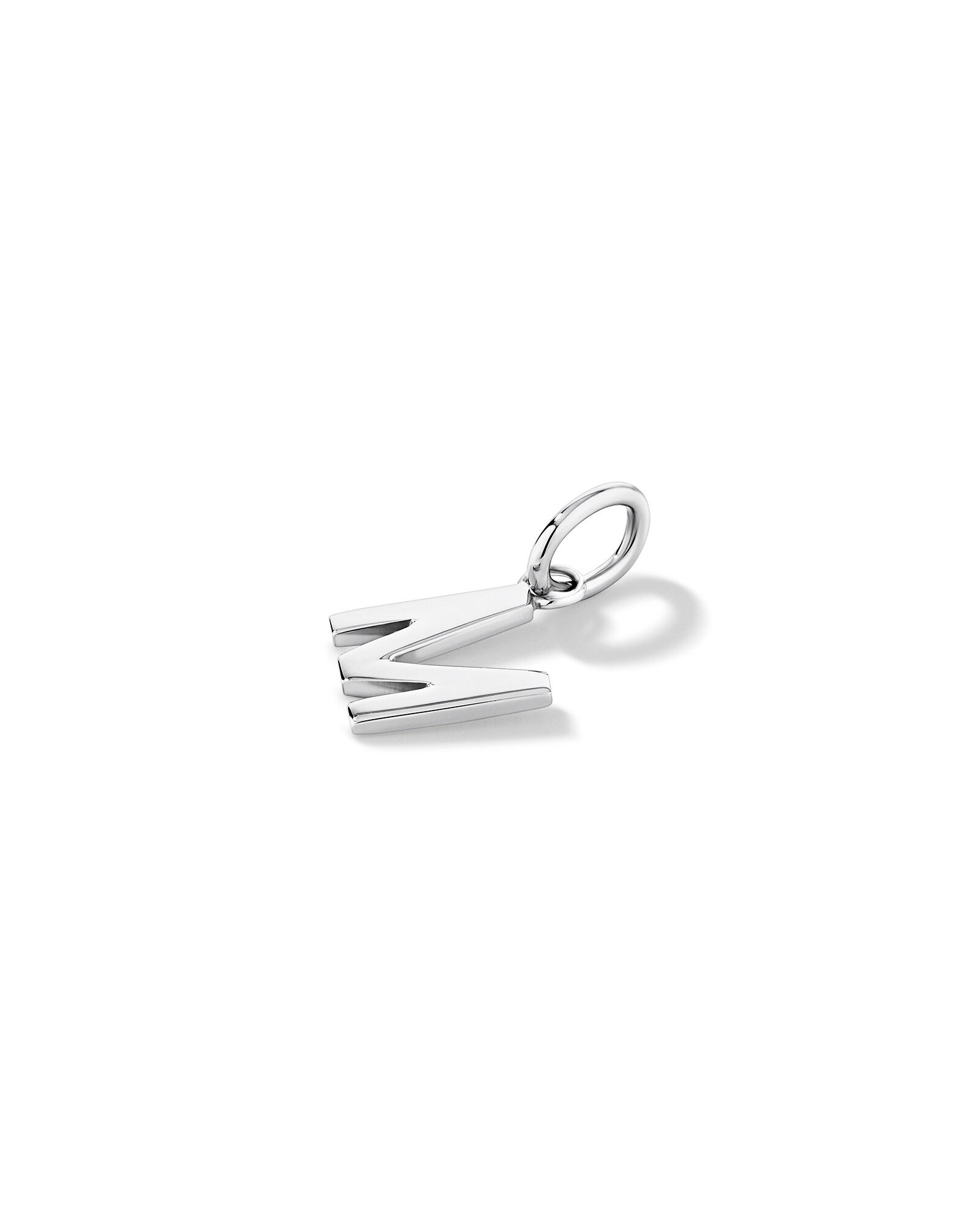 Letter M Initial Pendant in Sterling Silver