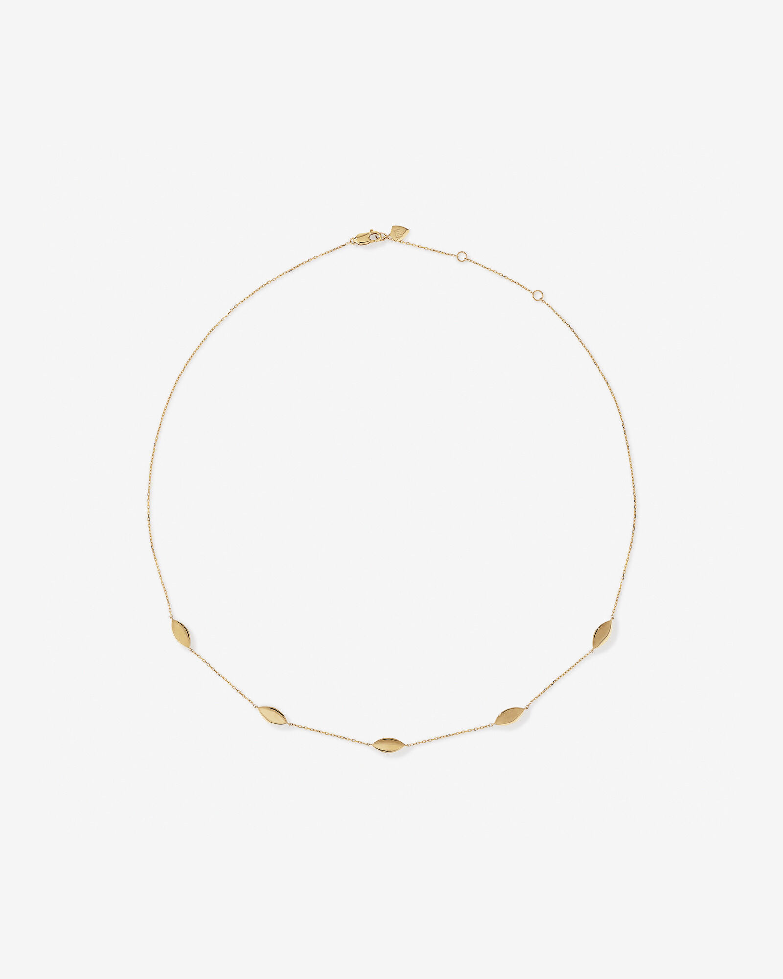 Marquise Station Necklace in 10kt Yellow Gold