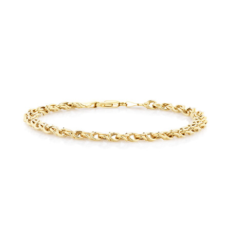 Fancy Double Link Bracelet in 10kt Yellow Gold Fancy Double Link Bracelet in 10kt Yellow Gold