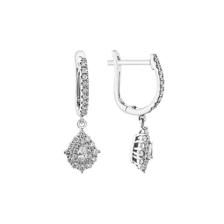 Sir Michael Hill Designer Fashion Vintage Floral Earrings with 0.40 Carat TW of Diamonds in 18kt White Gold Sir Michael Hill Designer Fashion Vintage Floral Earrings with 0.40 Carat TW of Diamonds in 18kt White Gold