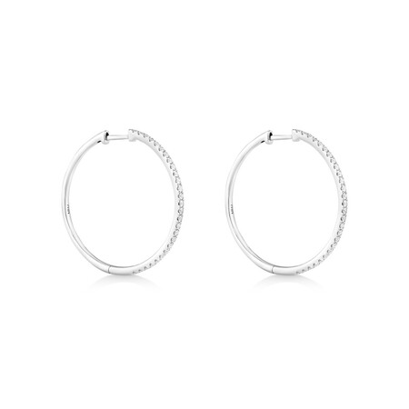 Huggies with 0.60 Carat TW of Diamonds in 10kt White Gold Huggies with 0.60 Carat TW of Diamonds in 10kt White Gold