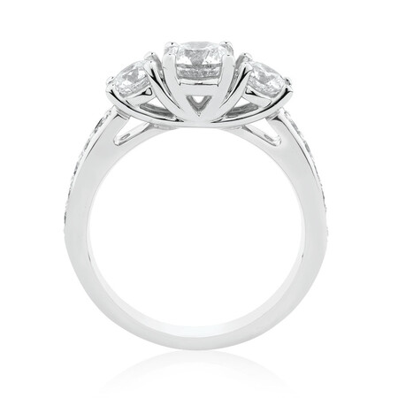 Three Stone Engagement Ring with 1 1/2 Carat TW of Diamonds in 14kt White Gold Three Stone Engagement Ring with 1 1/2 Carat TW of Diamonds in 14kt White Gold