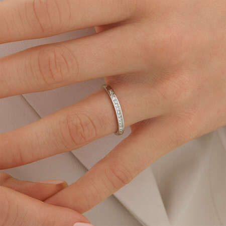 Evermore Wedding Band with 0.25 Carat TW of Diamonds in 14kt White Gold Evermore Wedding Band with 0.25 Carat TW of Diamonds in 14kt White Gold