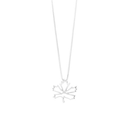Maple Leaf Pendant with a Diamond in Stirling Silver Maple Leaf Pendant with a Diamond in Stirling Silver