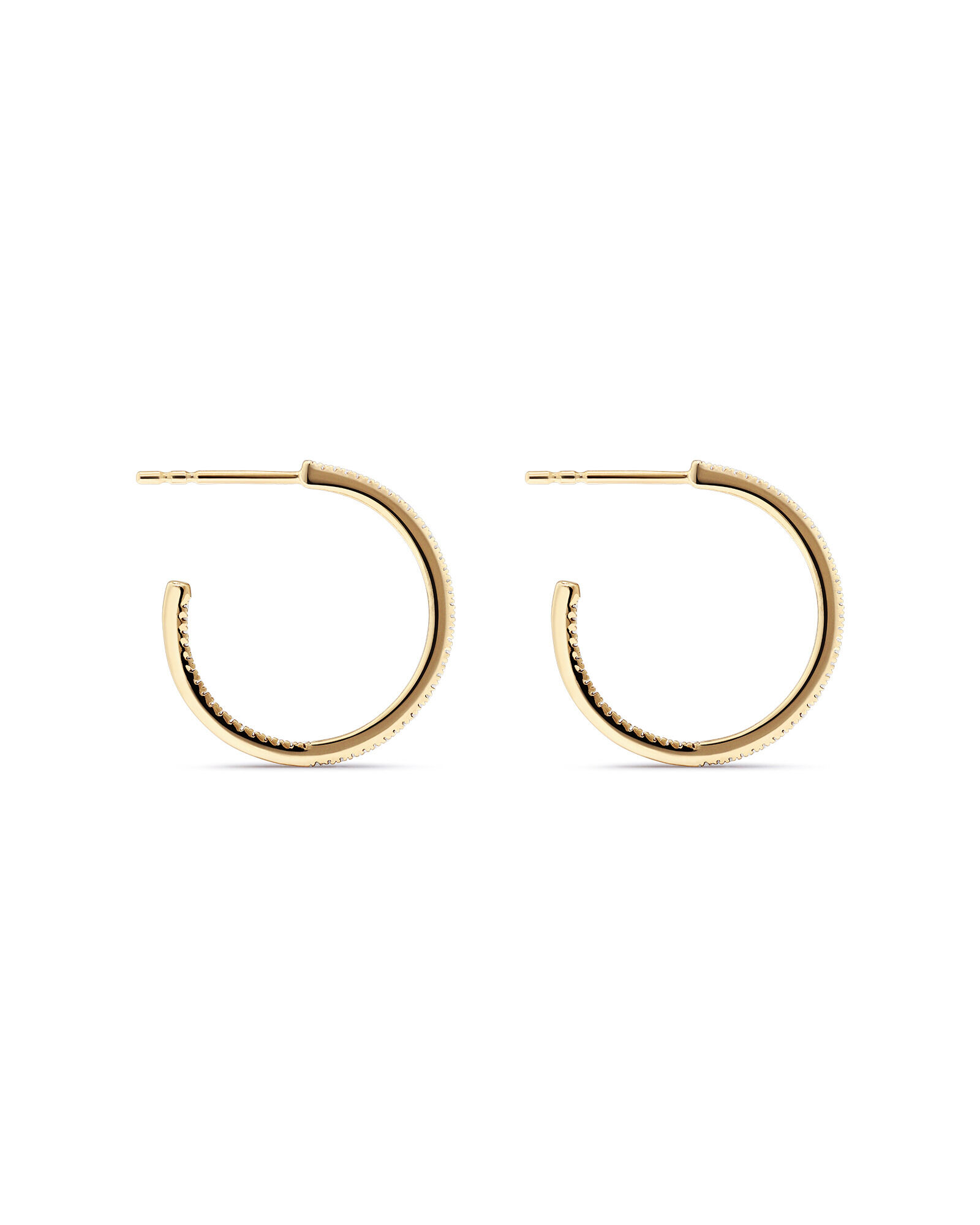 0.15 Carat TW Fine Diamond Hoop Earrings 10kt Yellow Gold