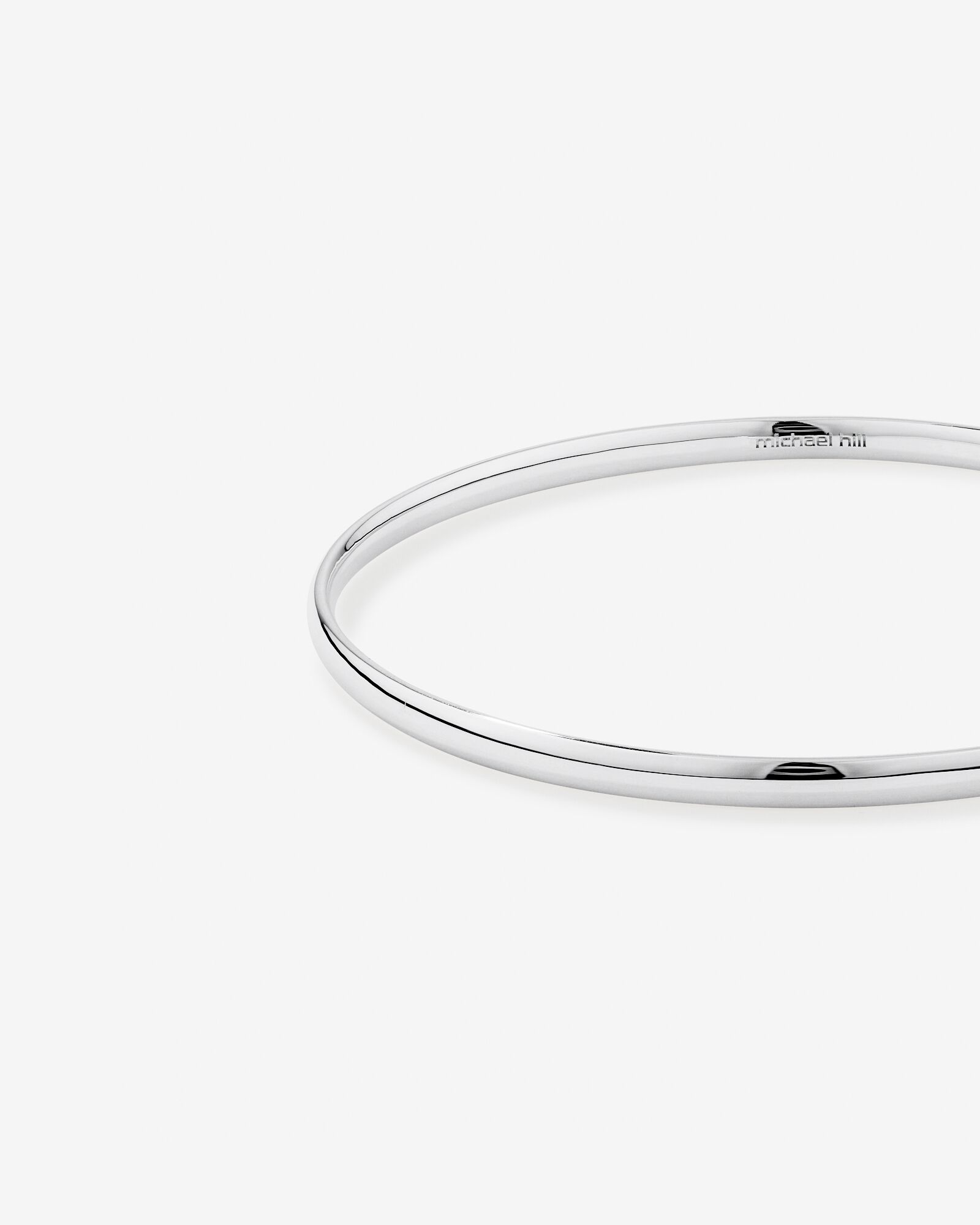 3.7mm Solid Round Bangle in Sterling Silver