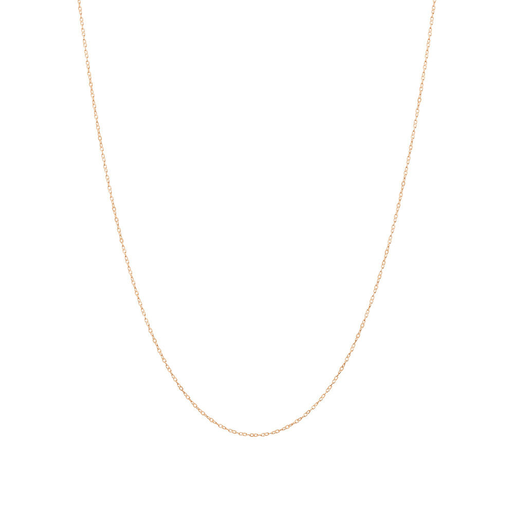 45cm (17") 0.95mm Width Solid Cable Chain In 10kt White Gold