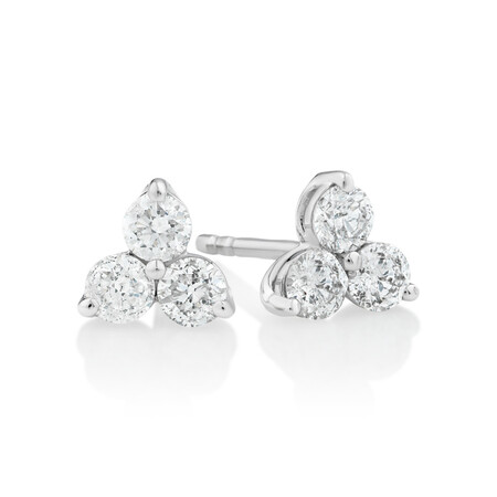 Stud Earrings with 0.50 Carat TW Of Diamonds in 10ct White Gold Stud Earrings with 0.50 Carat TW Of Diamonds in 10ct White Gold