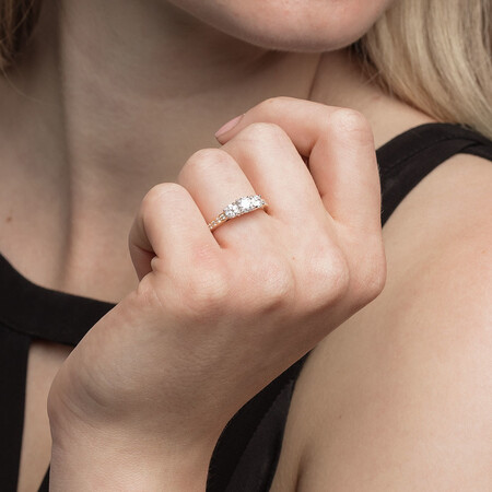 Three Stone Engagement Ring with 1 Carat TW of Diamonds in 14kt Yellow/White Gold Three Stone Engagement Ring with 1 Carat TW of Diamonds in 14kt Yellow/White Gold