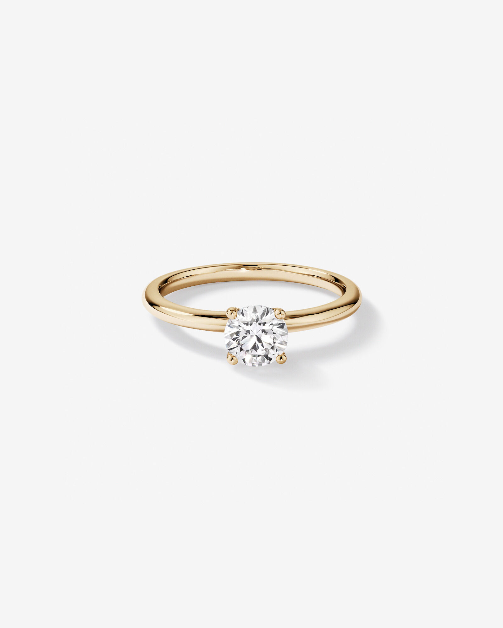 Bague de fiançailles solitaire ronde en diamant brillant de laboratoire TW de 0,70 carat en or jaune 14 carats