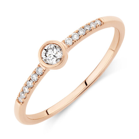 Promise Ring with 0.16 Carat TW of Diamonds in 10kt Rose Gold Promise Ring with 0.16 Carat TW of Diamonds in 10kt Rose Gold