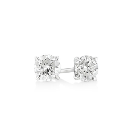 Solitaire Stud Earrings with 0.50 TW Carat of Diamonds in 10kt White Gold Solitaire Stud Earrings with 0.50 TW Carat of Diamonds in 10kt White Gold