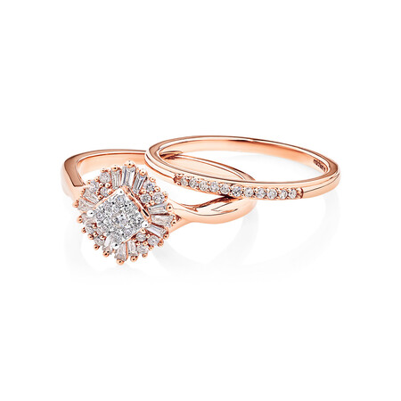 Evermore Bridal Set with 3/8 Carat TW of Diamonds in 10kt Rose Gold Evermore Bridal Set with 3/8 Carat TW of Diamonds in 10kt Rose Gold