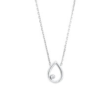 Pear Pendant With a Diamond In 10kt White Gold