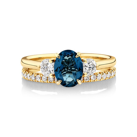 Bridal Set with Topaz & 0.60 Carat TW of Diamonds in 14kt Yellow Gold Bridal Set with Topaz & 0.60 Carat TW of Diamonds in 14kt Yellow Gold