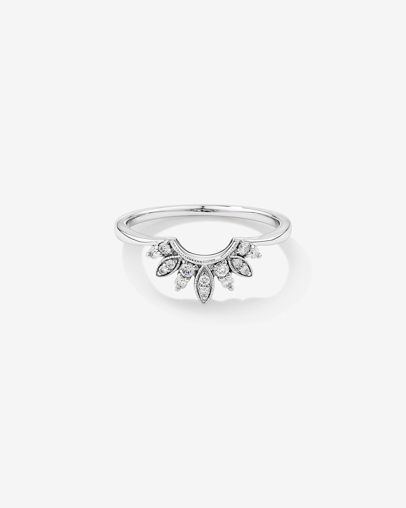 Wedding Ring with 0.14 Carat TW of Diamonds in 14kt White Gold