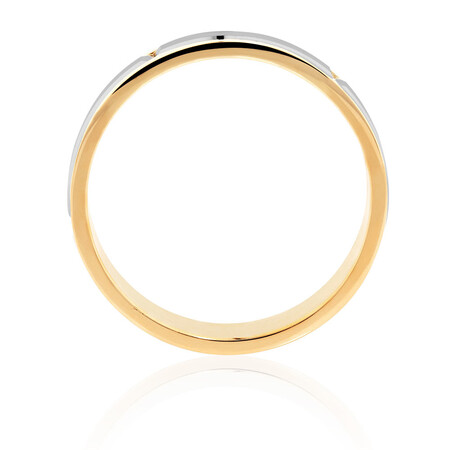 Men's Wedding Band in 10kt Yellow & White Gold Men's Wedding Band in 10kt Yellow & White Gold