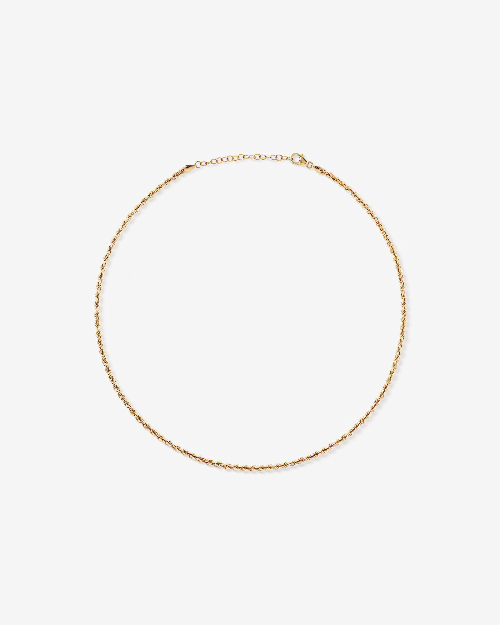 50cm (20") 3.3mm Width Hollow Rope Chain in 10kt Yellow Gold