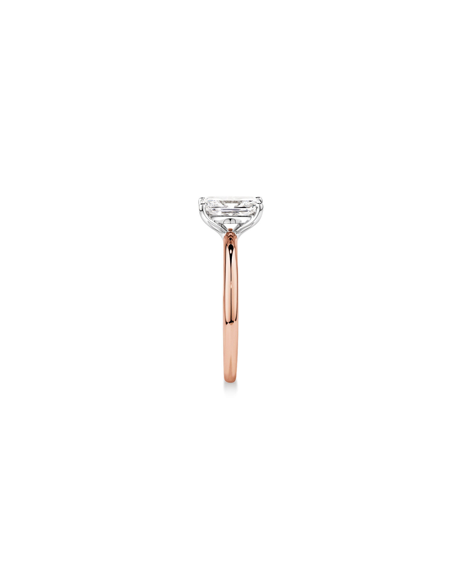 Bague de fiançailles solitaire en diamant de laboratoire TW Radiant de 1,25 carat en or rose et blanc 14 carats
