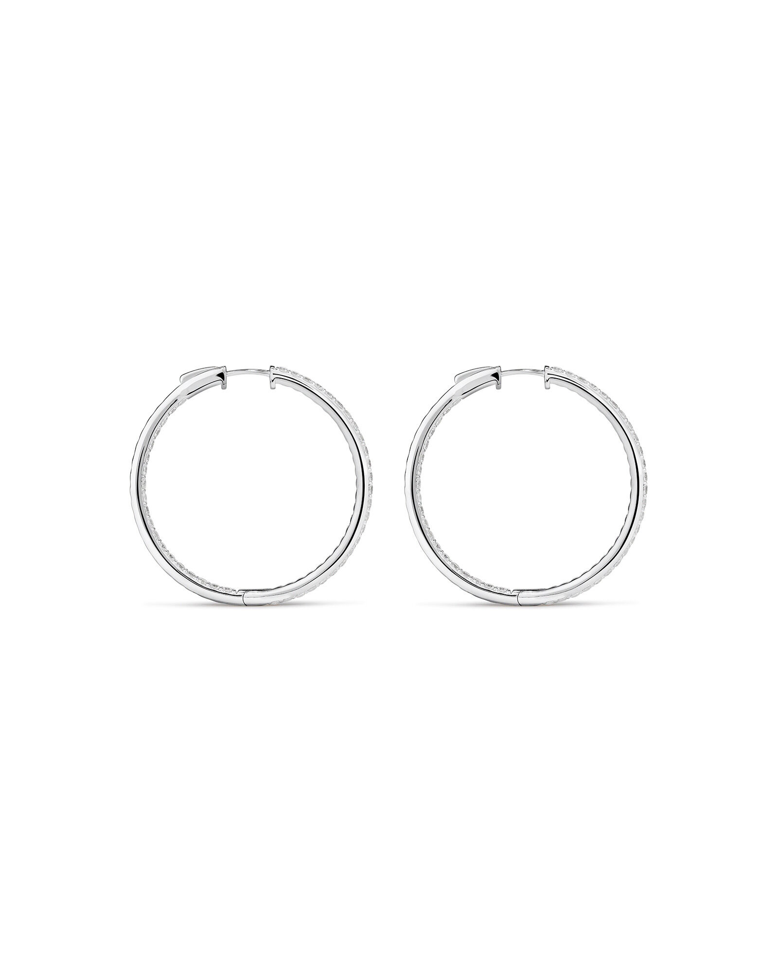 Hoop Earrings with Cubic Zirconia in Sterling Silver