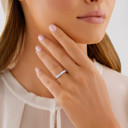 Evermore 5 Stone Wedding Band with 1 Carat TW of Diamonds in 14kt White Gold Evermore 5 Stone Wedding Band with 1 Carat TW of Diamonds in 14kt White Gold