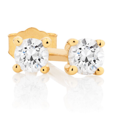 Classic Stud Earrings with 0.085 Carat TW of Diamonds in 10kt Yellow Gold Classic Stud Earrings with 0.085 Carat TW of Diamonds in 10kt Yellow Gold