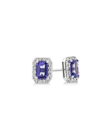 Earrings with Tanzanite & 0.25 Carat TW of Diamonds in 14kt White Gold Earrings with Tanzanite & 0.25 Carat TW of Diamonds in 14kt White Gold