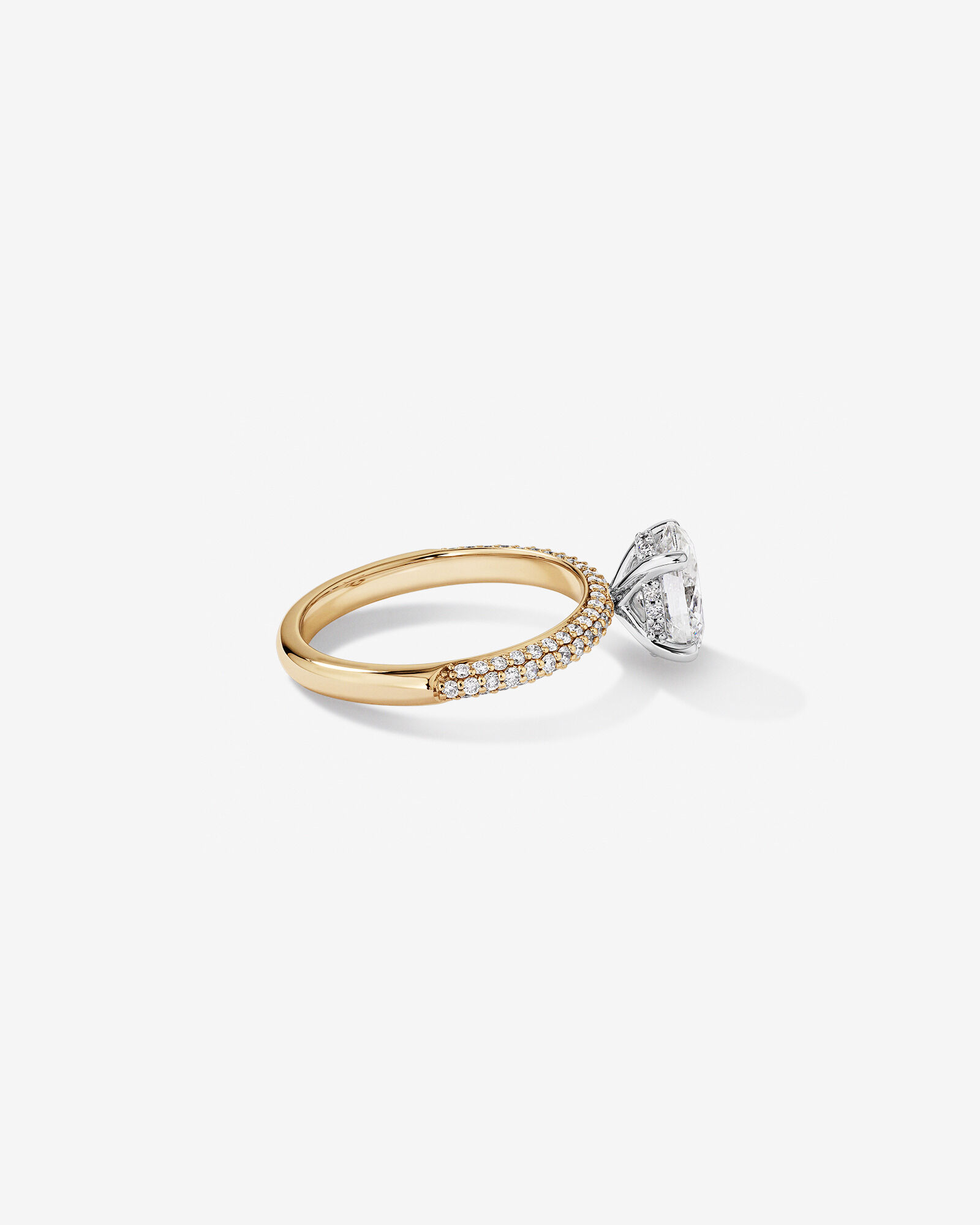 Bague de fiançailles TW de 1,95 carat en or jaune et blanc en or jaune et blanc 14 carats