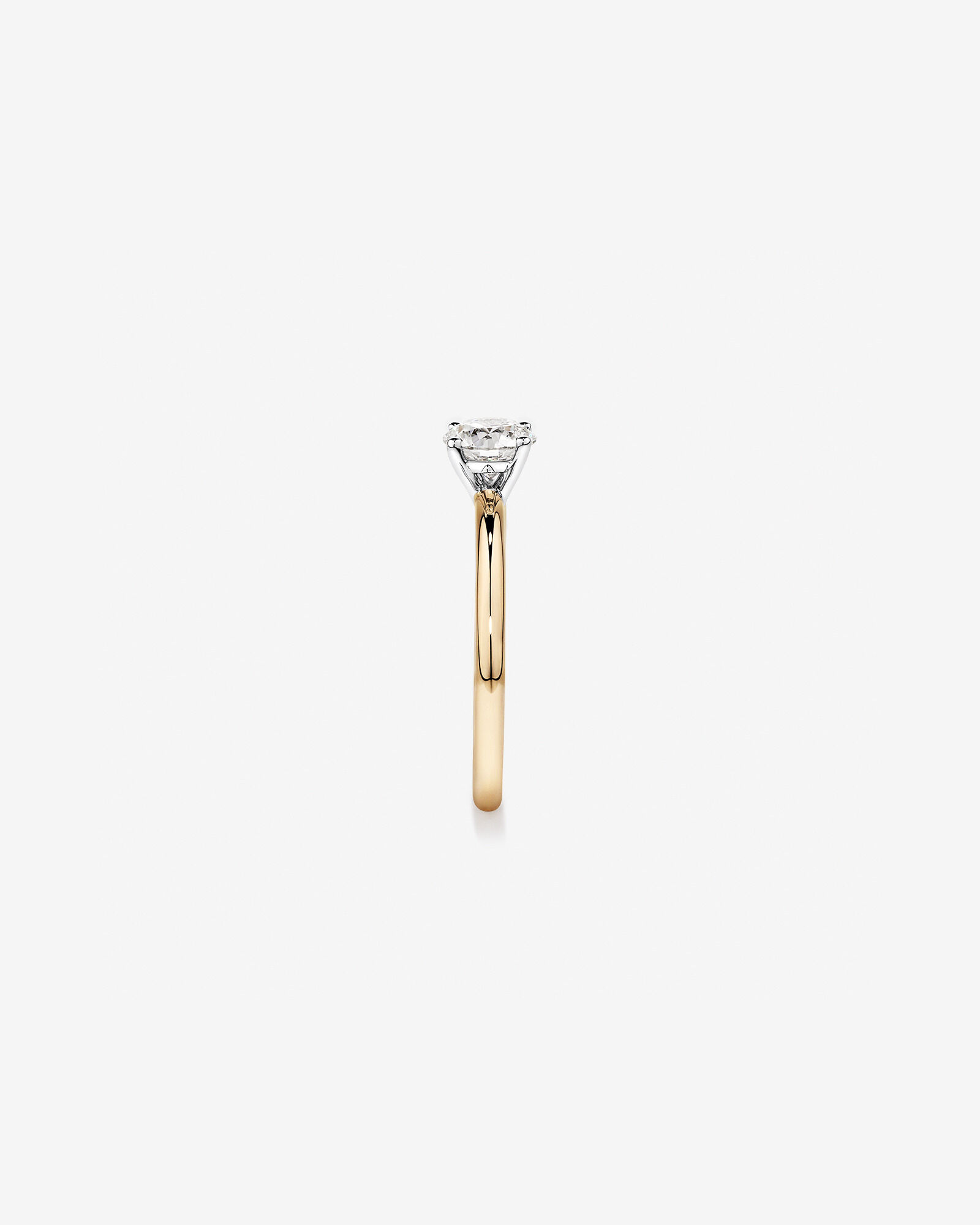 0,70 Carat Poids Total Bague De Fiançailles Solitaire En Diamant De Laboratoire Rond Brillant En Or Jaune Et Blanc 14 Carats