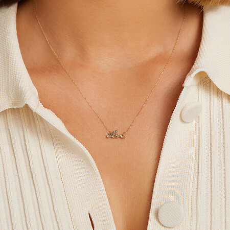 Mini Love Necklace in 10kt Yellow Gold Mini Love Necklace in 10kt Yellow Gold