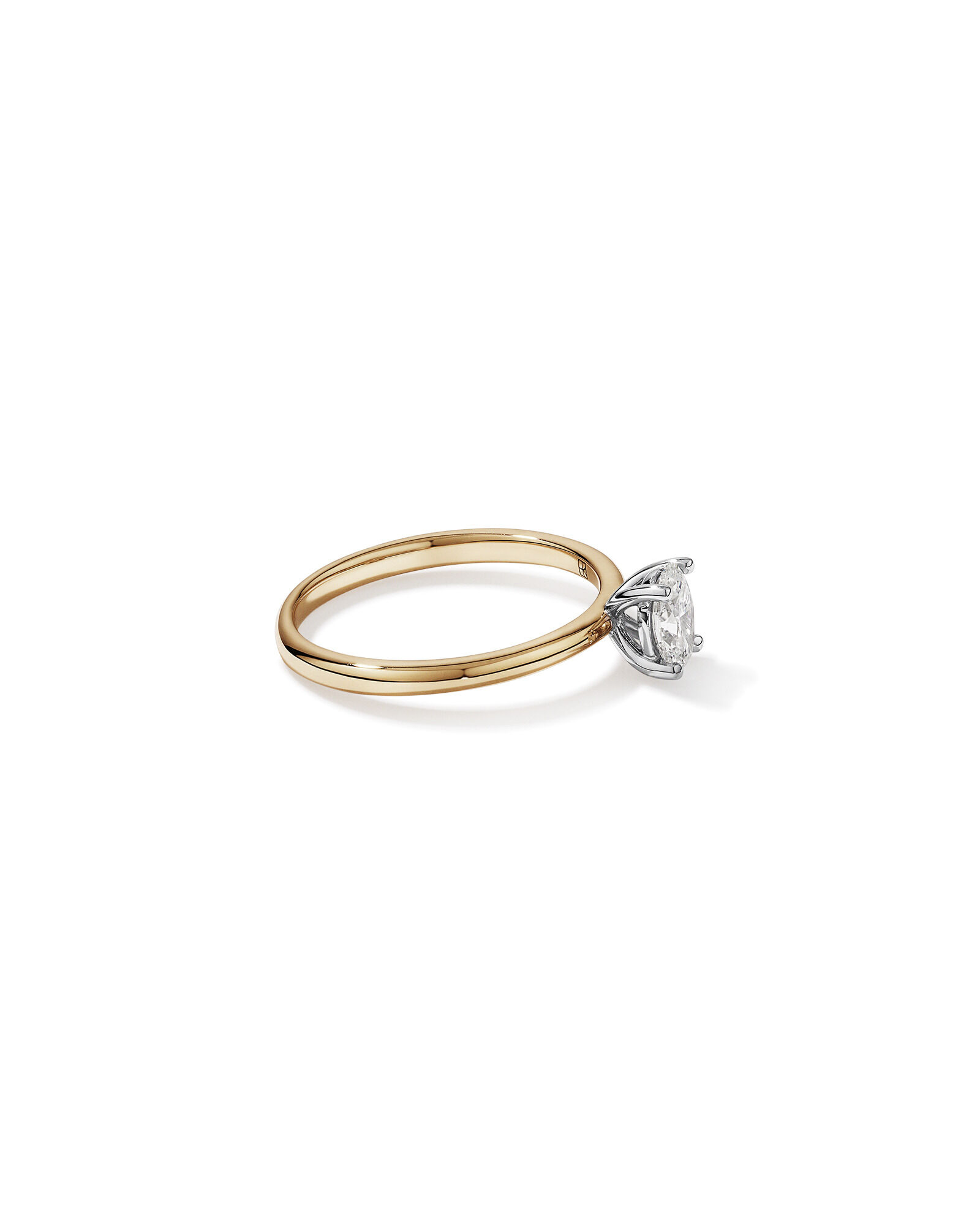 0.50 Carat TW Oval Canadian Diamond Solitaire in 18kt Yellow & White Gold