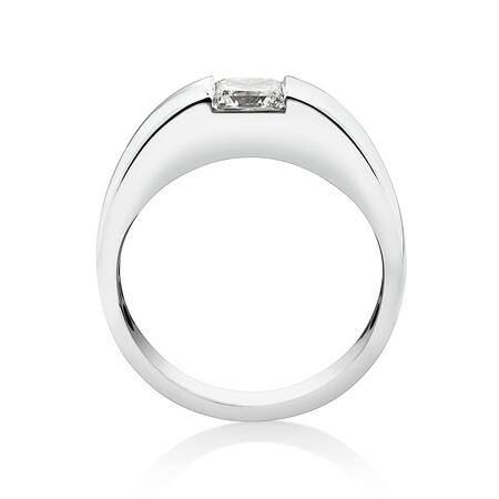 Laboratory-Created 1 Carat Men's Ring in 14kt White Gold Laboratory-Created 1 Carat Men's Ring in 14kt White Gold