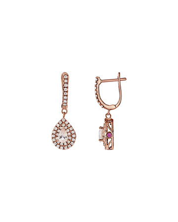 Sir Michael Hill Designer Drop Earrings with Morganite & 0.38 Carat TW of Diamonds in 10kt Rose Gold Sir Michael Hill Designer Drop Earrings with Morganite & 0.38 Carat TW of Diamonds in 10kt Rose Gold