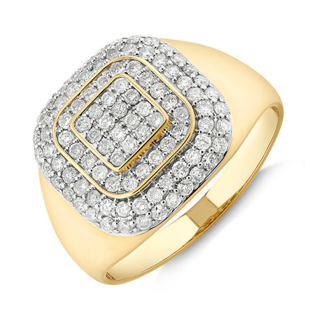 Ring with 1 Carat TW of Diamonds in 10kt Yellow Gold Ring with 1 Carat TW of Diamonds in 10kt Yellow Gold