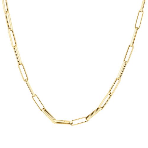 45cm Hollow Rectangular Link Chain in 10kt Yellow Gold