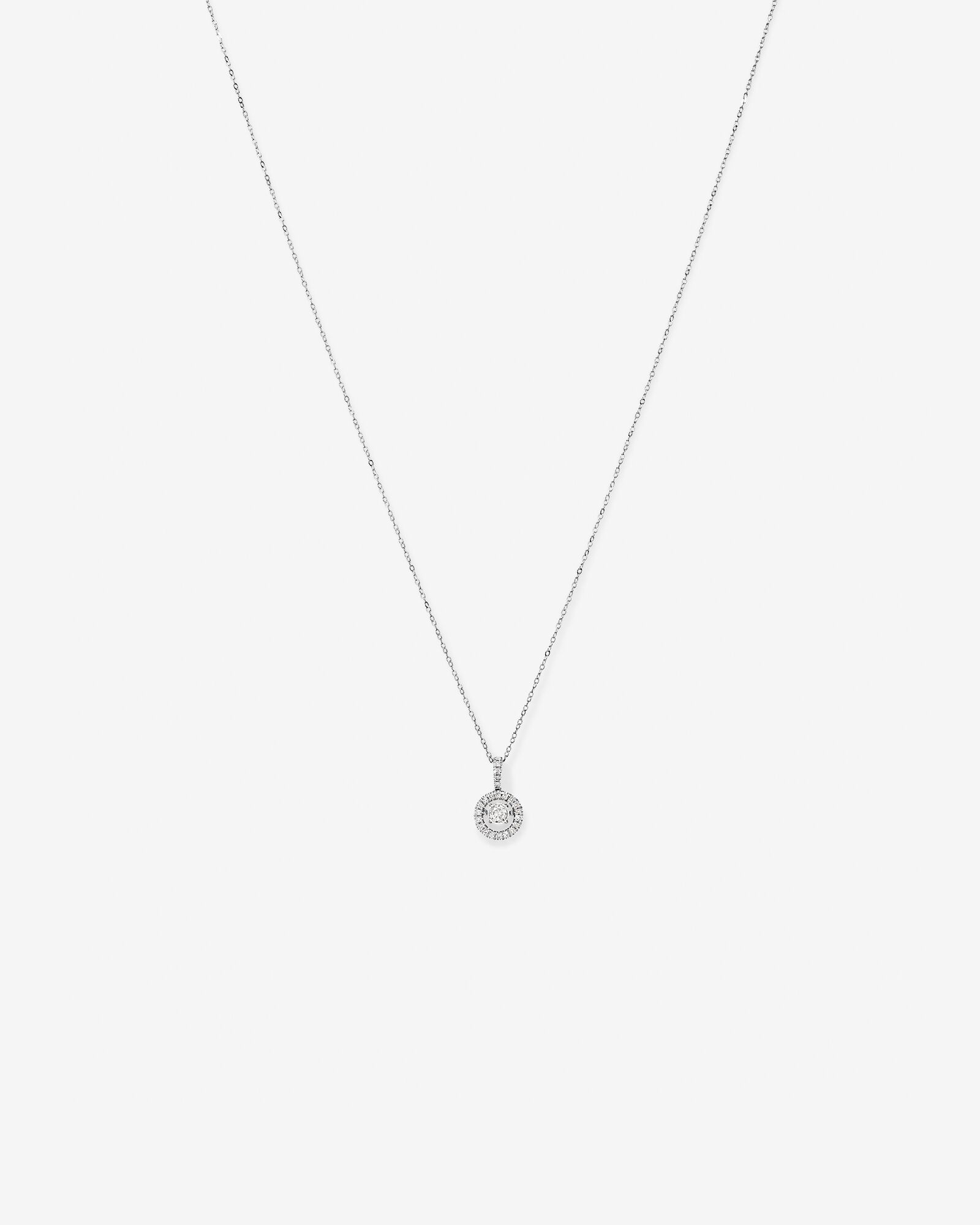 0.33 Carat TW Diamond Halo Everlight Pendant in 10kt White Gold