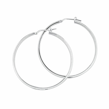 43mm Hoop Earrings in Sterling Silver