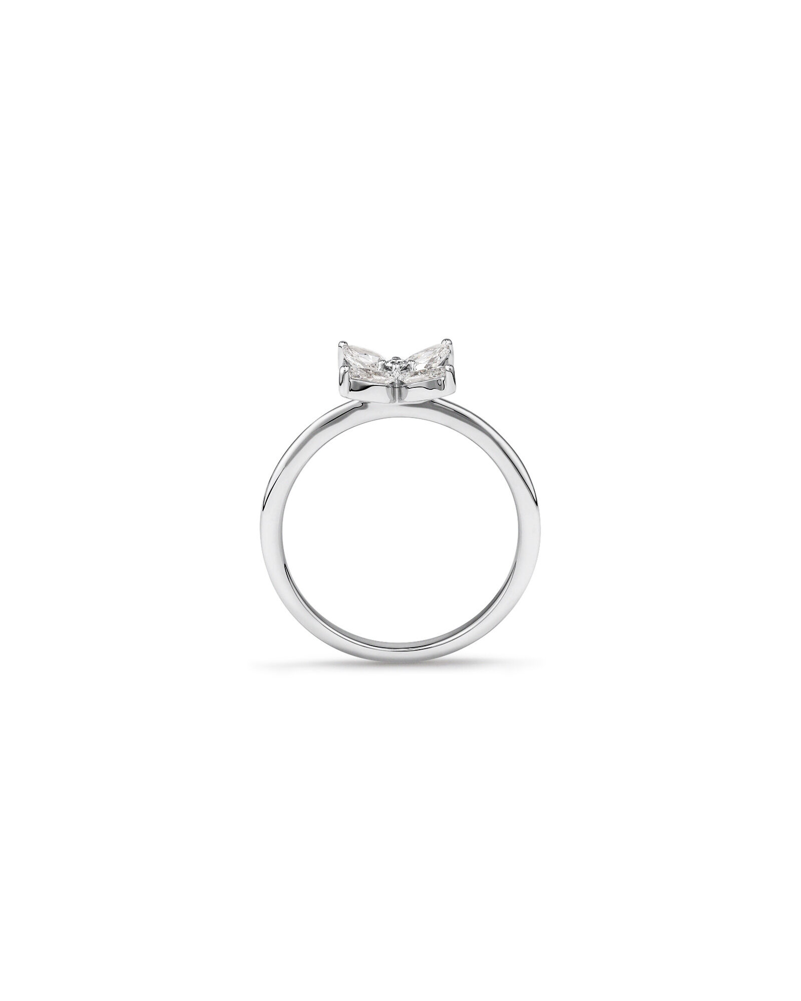 Bague en diamants de laboratoire TW Floret de 0,62 carat en or blanc 10 carats