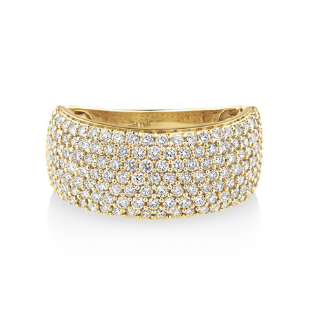 Pave Ring with 1.50 Carat TW Diamond in 10kt Yellow Gold Pave Ring with 1.50 Carat TW Diamond in 10kt Yellow Gold