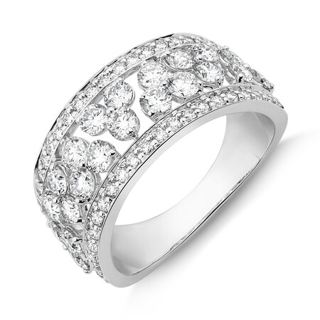 Laboratory-Created 2 Carat Diamond Ring in 10ct White Gold
