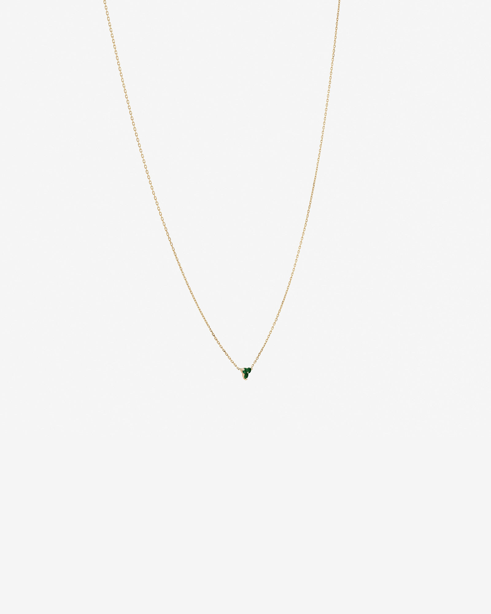 Emerald Trio Necklace in 10kt Yellow Gold