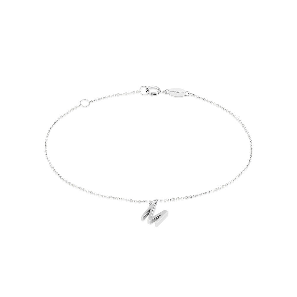 Bracelet à initiale « M » en argent