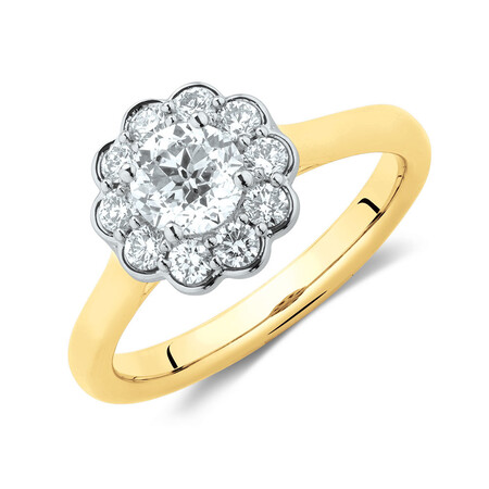 Southern Star Engagement Ring with 1.08 Carat TW of Diamonds in 14kt Yellow & White Gold Southern Star Engagement Ring with 1.08 Carat TW of Diamonds in 14kt Yellow & White Gold