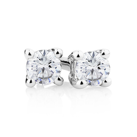 Classic Stud Earrings with 0.085 Carat TW of Diamonds in 10kt White Gold Classic Stud Earrings with 0.085 Carat TW of Diamonds in 10kt White Gold