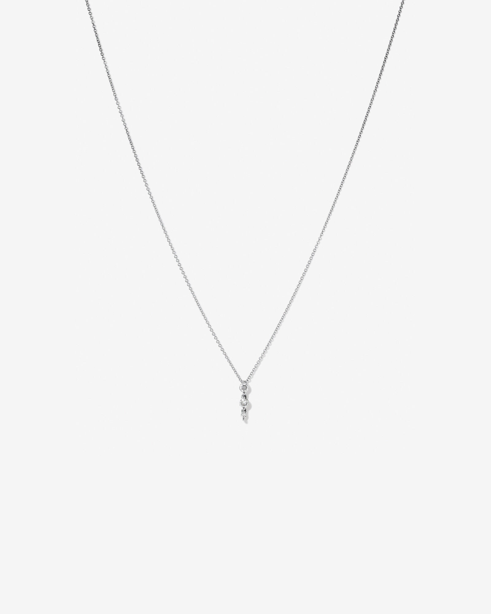 Graduated Drop Necklace with 0.28 Carat TW of Diamonds in 18kt White Gold