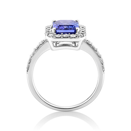 Ring with Tanzanite & 0.75 Carat TW of Diamonds in 14kt White Gold Ring with Tanzanite & 0.75 Carat TW of Diamonds in 14kt White Gold