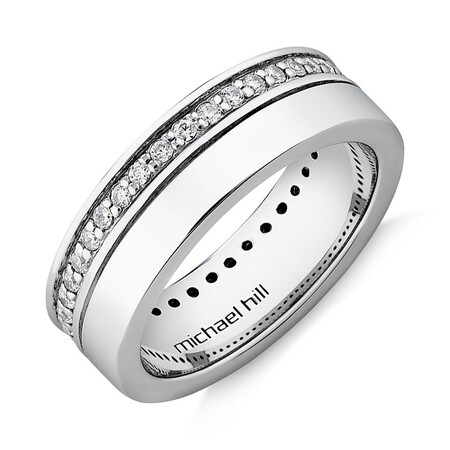 Gents Ring with Cubic Zirconias in Sterling Silver Gents Ring with Cubic Zirconias in Sterling Silver