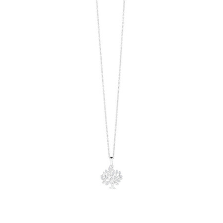 Tree of Life Pendant with Cubic Zirconia in Sterling Silver