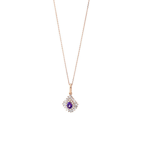 Ballerina Pendant with Amethyst & 0.25 Carat TW of Diamonds in 10kt Rose Gold Ballerina Pendant with Amethyst & 0.25 Carat TW of Diamonds in 10kt Rose Gold