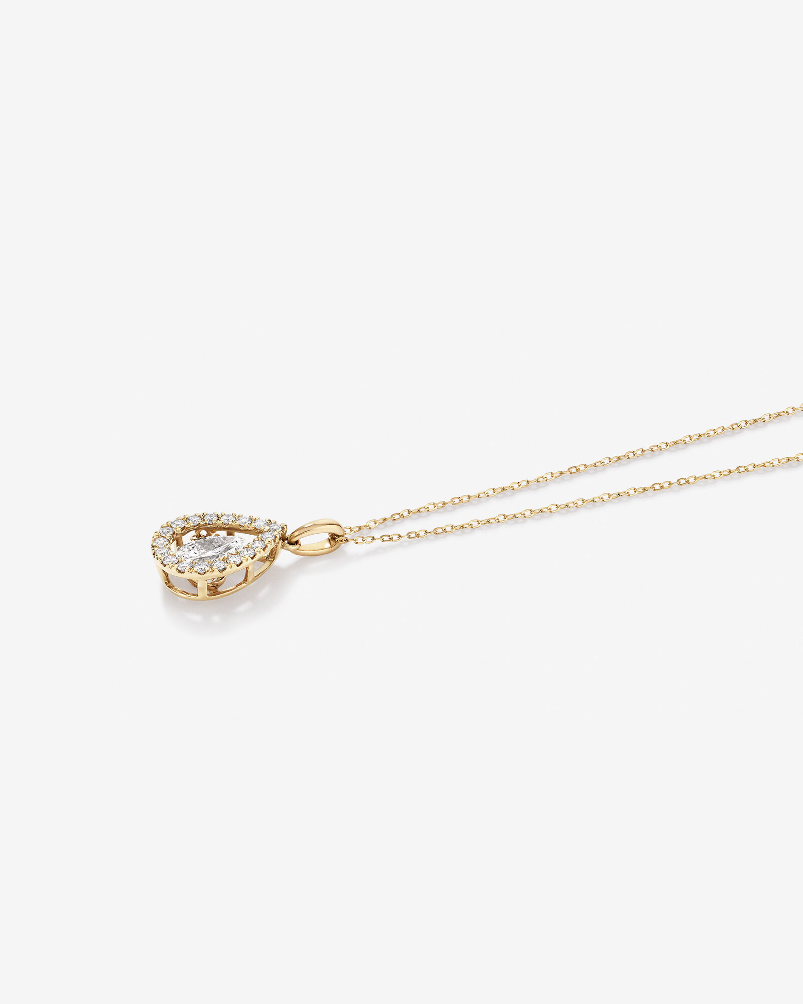 Lume Lab Pear Pendant with 1.00 Carat TW of Laboratory-Grown Diamonds in 10kt White Gold